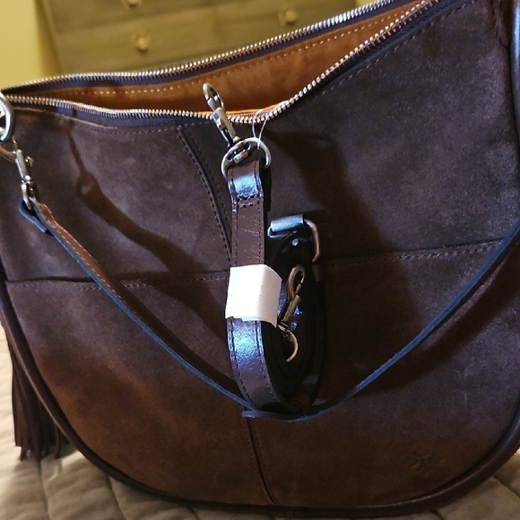 Patricia Nash Beautiful Brown Suede Hobo Bag with Tassels - Picture 11 of 15